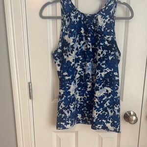 Vince Camuto Blue and White Sleeveless Tank Top